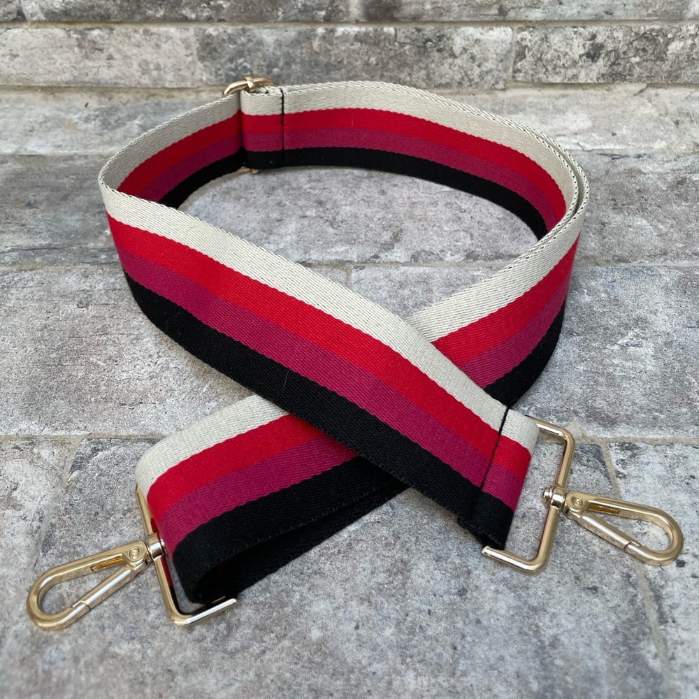 ❤️ GUITAR STRAP ADJUSTABLE CROSSBODY SHOULDER BAG PINK MULTI STRIPED